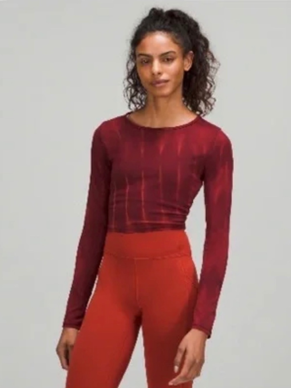 Lululemon Wunder Train Cropped LS Fade